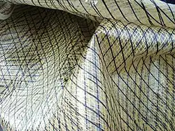 Plachta z proplétané textilie (směs kevlar/uhlíková vlákna) z roku 2006