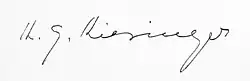 Kurt Georg Kiesinger, podpis