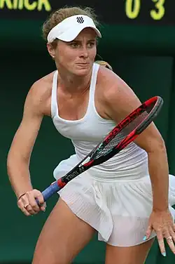 Allie Kiicková v kvalifikaci Wimbledonu 2019