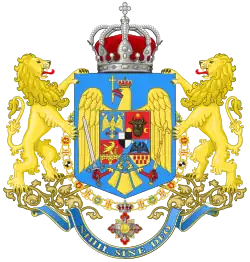 Královská koruna ve středním znaku Rumunského království