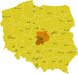 Arcidiecéze lodžská na mapě