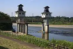 Řeka Kitakami u města Kitakami