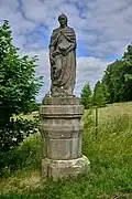 Klášter Teplá socha svatého Judy Tadeáše červenec 2022.jpg
