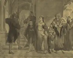 Kněžna Adleta rozvedená a zapuzená soudem biskupským (J. Scheiwl, Illustrovaný svět, 1903)