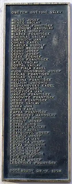 Pamětní desky obětem první světové války