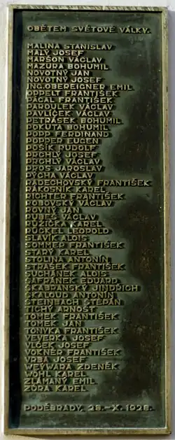 Pamětní desky obětem první světové války