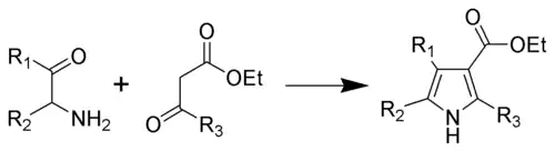 Příprava pyrrolu Knorrovou metodou