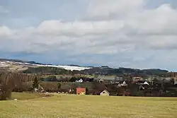 Pohled na Kojetín z bývalé cesty na Mašov