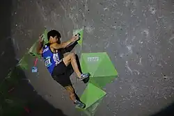 Kokoro Fudžii na SP 2017 v boulderingu v Mnichově