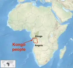Země Kongů na mapě Afriky