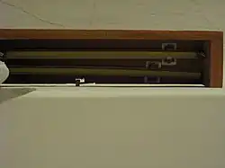 Uchycení záclony s bedněním (cca 1960)