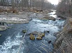 Koryto řeky Ostravice, prosinec 2011