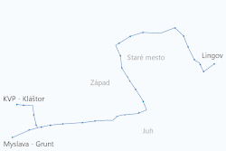 Schéma košické trolejbusové sítě