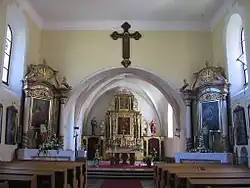 Interiér farního kostela sv. archanděla Michaela v Jistebnici.