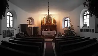 interiér kostela svatého Vojtěcha v Ostašově