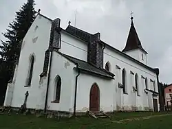 Kostel sv. Štěpána, pohled od hřbitova (2025)