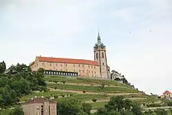 Věž proboštského kostela svatého Petra a Pavla v Mělníku