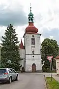 kostel Stětí svatého Jana Křtitele v Tuněchodech - průčelí kostela