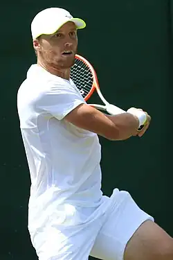 Jozef Kovalík v kvalifikaci Wimbledonu 2022
