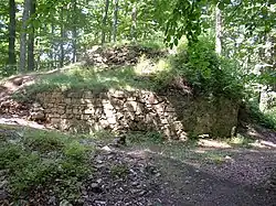 Krásný Buk, zbytky základů hlavní věže.JPG