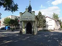 Ulice Vrbenská s kaplí svatého Rocha, bývalá náves Dolního Předměstí