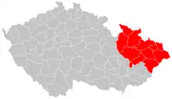 Severomoravský kraj na mapě