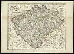 J. E. Wagner: Mapa království českého (vydal Jaroslav Pospíšil, 1877)