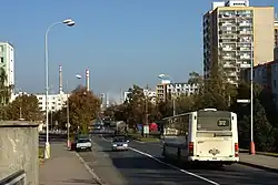 ulice Mostní, pohled od mostu T. G. Masaryka