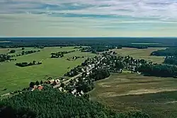 Letecký snímek vsi Sagar