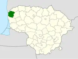 Okres na mapě Litvy