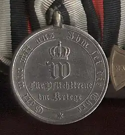 Přední strana medaile, civilní verze