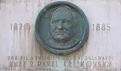 Pamětní deska Pavla Křížkovského v Olomouci (1933)