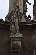Socha svatého Františka Xaverského na sloupu Nejsvětější Trojice v Kroměříži
