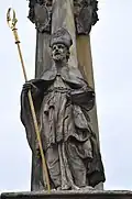 Socha svatého Eligia na sloupu Nejsvětější Trojice v Kroměříži