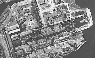 Rozestavěný Kronštadt na leteckém snímku