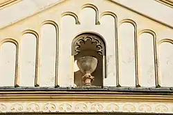 evangelický kostel v Krouně - štít průčelí kostela