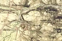 Krupá (Krupai) u Světce na mapě z první poloviny 19. století