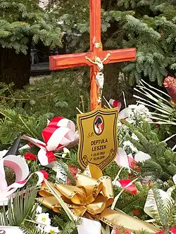 Jeho hrob na hřbitově 'Cmentarz Komunalny' v Mieleci