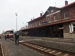 Nádraží v Kunčicích, přestup na lokálku do Vrchlabí