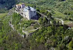 Kunětická hora, letecký snímek