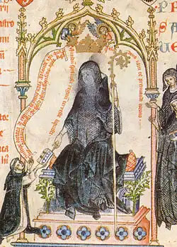 Dedikační listina z Pasionálu s vyobrazením abatyše Kunhuty