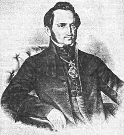 Mychajlo Kuzemskyj na grafice Karola Auera někdy mezi lety 1868–1871