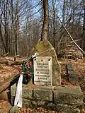 Hrob padlého partyzána Ihnata Bielorusa, nacházející se na neoficiálně značeném chodníku vedoucím přes Kyjov