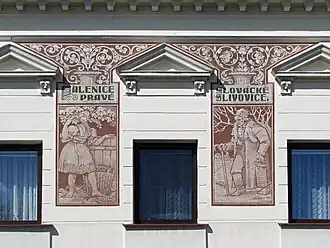 Sgrafita Jano Köhlera na bývalém hostinci U Budíků