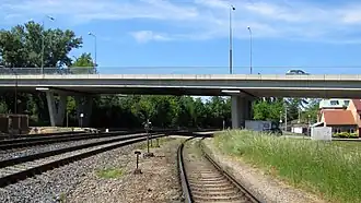 Křížení silnice s železniční tratí č. 340 v Kyjově