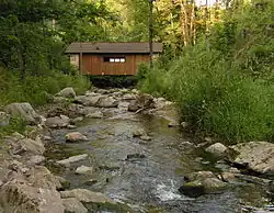 Lávka přes Nedvědičku u Nedvědice, při cestě do Věžné