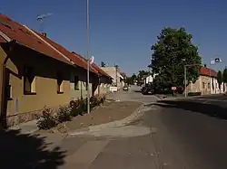 ulice Na Hradisku v místech slovanského hradiště