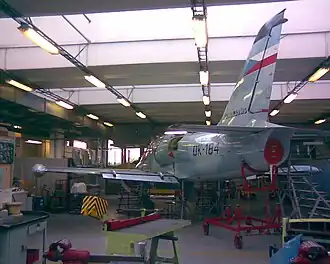 První prototyp L-39MS označený X-21 je ve Střední škole letecké a výpočetní techniky v Odolené Vodě používán jako učební pomůcka