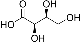 Strukturní vzorec L-threonové kyseliny