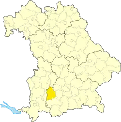 Zemský okres Landsberg am Lech na mapě Bavorska